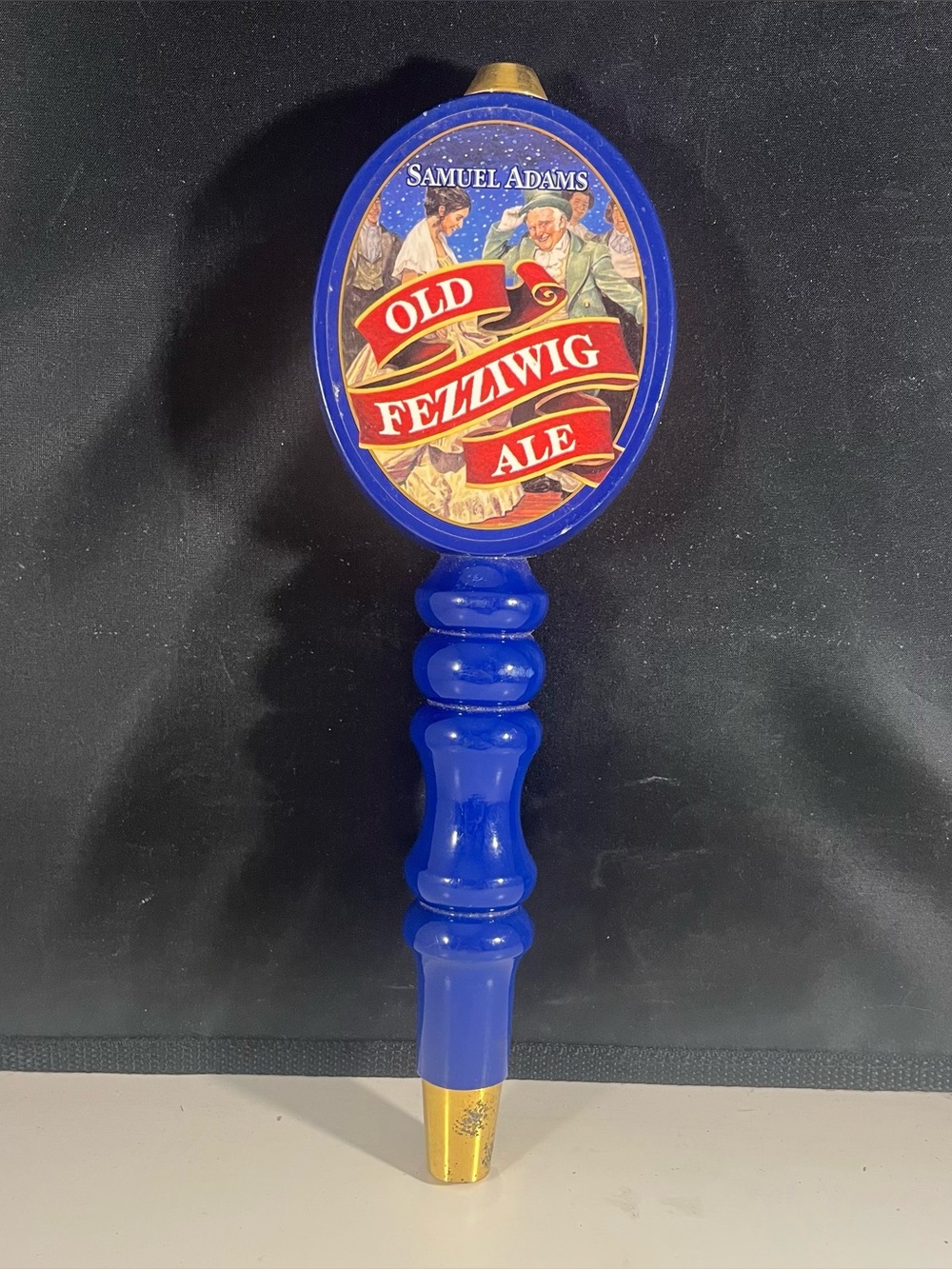Samuel Adams Old Fezziwig Ale Blue Beer Tap/Handle